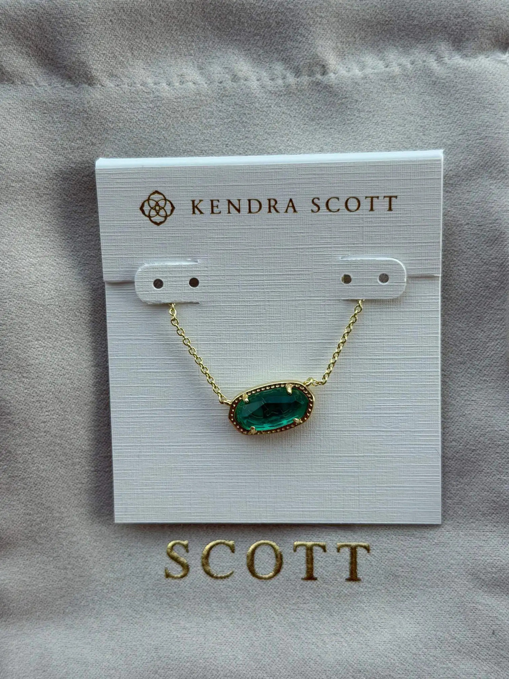 Kendra Scott Dark Green Pendant Necklace